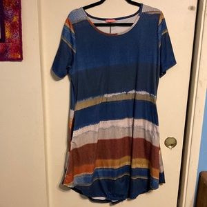 Mid length swing dress or long top, size extra large.
